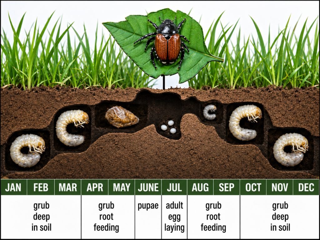 Grub Life Cycle January through December
